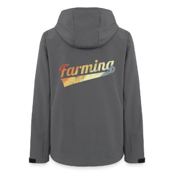 Farmer Vintage Look - Veste softshell femme recyclée Stanley/Stella - charbon - Dos - AI Model Female 172 light (172cm)