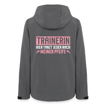 Trainerin Hier tanzt jeder nach meiner Pfeife - Frauen Recycelte Softshelljacke von Stanley/Stella - Anthrazit - Hinten - AI Model Female 172 light (172cm)