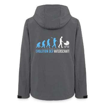 Werdender Vater EVOLUTION DER VATERSCHAFT Lustig - Frauen Recycelte Softshelljacke von Stanley/Stella - Anthrazit - Hinten - AI Model Female 172 light (172cm)