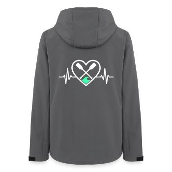 Canoe Kayak Heart Paddles Wave Sport Nature - Women’s Recycled Softshell Jacket by Stanley/Stella - anthracite - Back - AI Model Female 172 light (172cm)