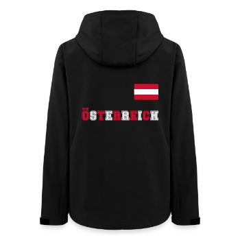 ÖSTERREICH Trikot Look - Flagge Fahne auf Brust - Frauen Recycelte Softshelljacke von Stanley/Stella - Schwarz - Hinten - AI Model Female 172 light (172cm)