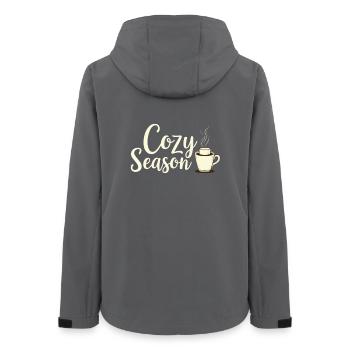 Cozy Season Herbstgetränk  - Frauen Recycelte Softshelljacke von Stanley/Stella - Anthrazit - Hinten - AI Model Female 172 light (172cm)