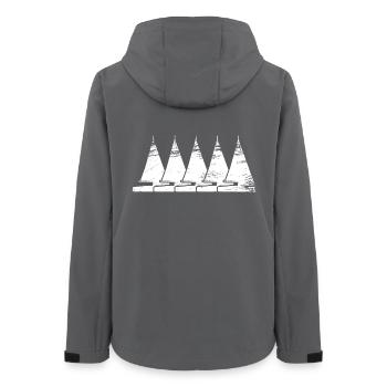 Segelschiff Zeichnung - Frauen Recycelte Softshelljacke von Stanley/Stella - Anthrazit - Hinten - AI Model Female 172 light (172cm)