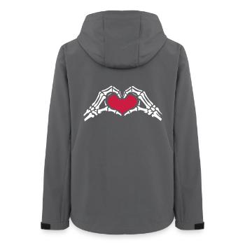 Skeleton Hands Heart Love Valentine's Day - Women’s Recycled Softshell Jacket by Stanley/Stella - anthracite - Back - AI Model Female 172 light (172cm)