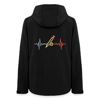 Tiermedizin Spritze EKG - Frauen Recycelte Softshelljacke von Stanley/Stella - Schwarz - Hinten - AI Model Female 172 light (172cm)