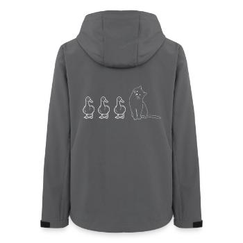 Niedliche Tiere, Enten und Katzen - Frauen Recycelte Softshelljacke von Stanley/Stella - Anthrazit - Hinten - AI Model Female 172 light (172cm)