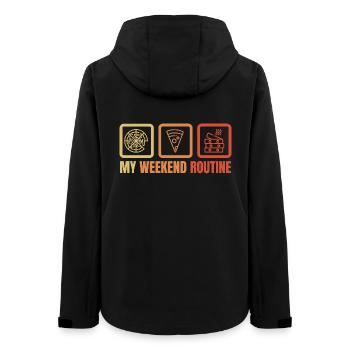 Pizza Lovers - Women’s Recycled Softshell Jacket by Stanley/Stella - black - Back - AI Model Female 172 light (172cm)