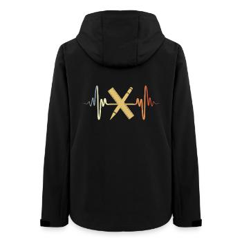 Vintage Ruler Heartbeat - Women’s Recycled Softshell Jacket by Stanley/Stella - black - Back - AI Model Female 172 light (172cm)