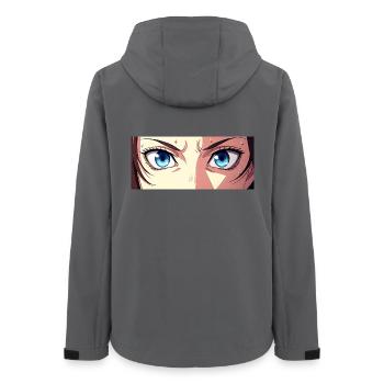 Anime Augen Blaue Iris Manga Fan - Frauen Recycelte Softshelljacke von Stanley/Stella - Anthrazit - Hinten - AI Model Female 172 light (172cm)