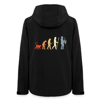 Saxophonist Evolution - Frauen Recycelte Softshelljacke von Stanley/Stella - Schwarz - Hinten - AI Model Female 172 light (172cm)