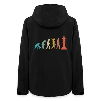 Entwicklung vom Mann zum König Schachhumor - Frauen Recycelte Softshelljacke von Stanley/Stella - Schwarz - Hinten - AI Model Female 172 light (172cm)