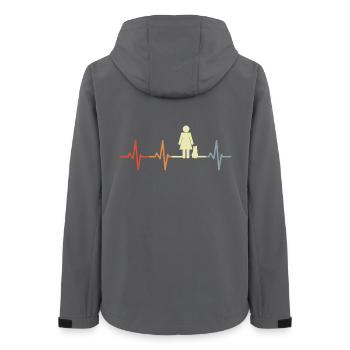 Chat Maman Battement de cœur - Veste softshell femme recyclée Stanley/Stella - charbon - Dos - AI Model Female 172 light (172cm)