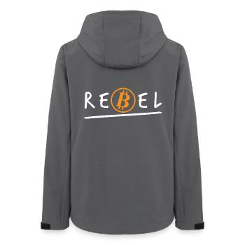 Bitcoin Rebel Krypto BTC - Frauen Recycelte Softshelljacke von Stanley/Stella - Anthrazit - Hinten - AI Model Female 172 light (172cm)