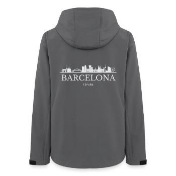Barcelona Skyline, Barcelona Spanien - Frauen Recycelte Softshelljacke von Stanley/Stella - Anthrazit - Hinten - AI Model Female 172 light (172cm)