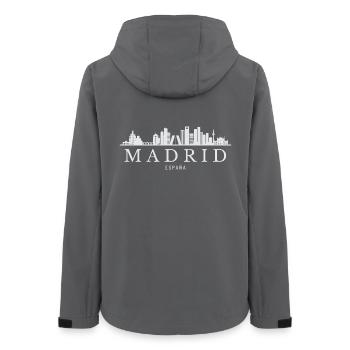 Madrider Skyline, Madrid, Spanien - Frauen Recycelte Softshelljacke von Stanley/Stella - Anthrazit - Hinten - AI Model Female 172 light (172cm)