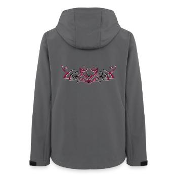Tribal with gemstone, red and black - Women’s Recycled Softshell Jacket by Stanley/Stella - anthracite - Back - AI Model Female 172 light (172cm)
