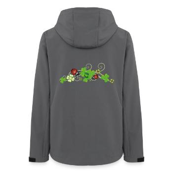 Klee, Glücksklee mit Marienkäfern. Silvester. - Frauen Recycelte Softshelljacke von Stanley/Stella - Anthrazit - Hinten - AI Model Female 172 light (172cm)