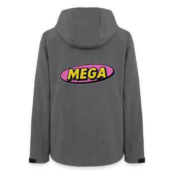 Mega comic retro lettering word - Women’s Recycled Softshell Jacket by Stanley/Stella - anthracite - Back - AI Model Female 172 light (172cm)