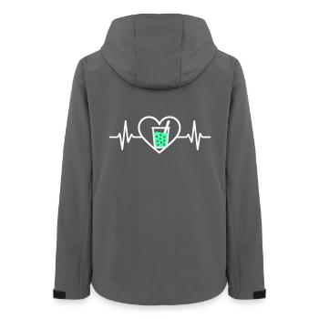 Bubble Tea Heart Drink Beads Boba Cute - Women’s Recycled Softshell Jacket by Stanley/Stella - anthracite - Back - AI Model Female 172 light (172cm)