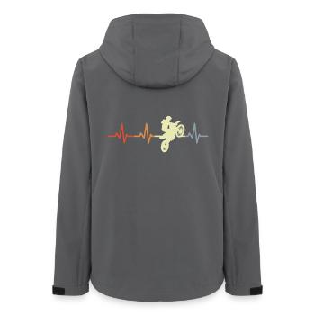 Motocross Fahrer Herzfrequenz Vintage - Frauen Recycelte Softshelljacke von Stanley/Stella - Anthrazit - Hinten - AI Model Female 172 light (172cm)