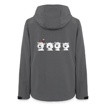 Happy Eisbär Team Weihnachten  - Frauen Recycelte Softshelljacke von Stanley/Stella - Anthrazit - Hinten - AI Model Female 172 light (172cm)