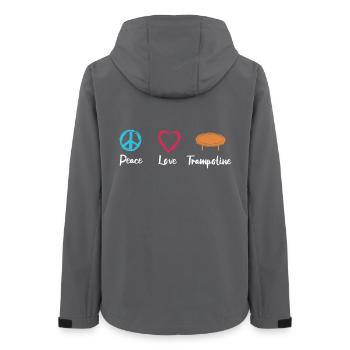 Peace Love Trampoline - Women’s Recycled Softshell Jacket by Stanley/Stella - anthracite - Back - AI Model Female 172 light (172cm)