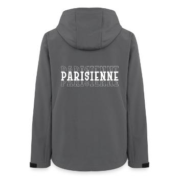 Parisienne in White Letters - Women’s Recycled Softshell Jacket by Stanley/Stella - anthracite - Back - AI Model Female 172 light (172cm)