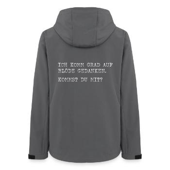 Ich komme grad auf blöde Gedanken? Kommst du mit? - Frauen Recycelte Softshelljacke von Stanley/Stella - Anthrazit - Hinten - AI Model Female 172 light (172cm)