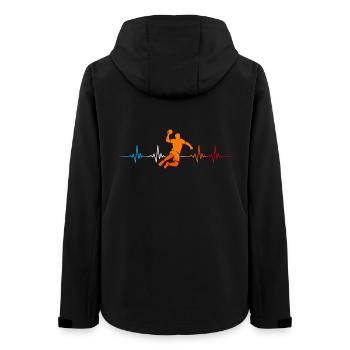 Handball Coach Heartbeat – Gift Idea - Women’s Recycled Softshell Jacket by Stanley/Stella - black - Back - AI Model Female 172 light (172cm)