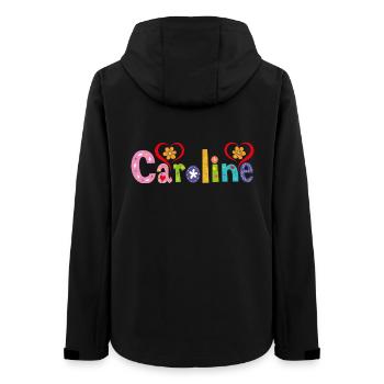 Nom de Caroline personnalisé - Veste softshell femme recyclée Stanley/Stella - noir - Dos - AI Model Female 172 light (172cm)