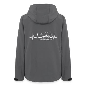 Alpenüberquerung - Frauen Recycelte Softshelljacke von Stanley/Stella - Anthrazit - Hinten - AI Model Female 172 light (172cm)
