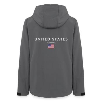 Flag of the United States - Women’s Recycled Softshell Jacket by Stanley/Stella - anthracite - Back - AI Model Female 172 light (172cm)