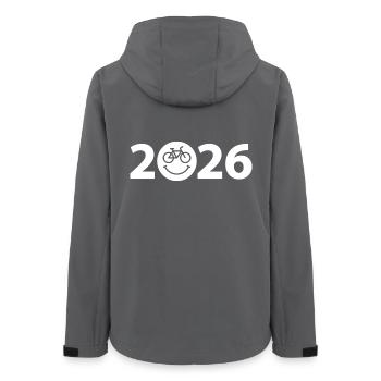 Radtour 2026, Mountainbike 2026, Fahrrad 2026 - Frauen Recycelte Softshelljacke von Stanley/Stella - Anthrazit - Hinten - AI Model Female 172 light (172cm)
