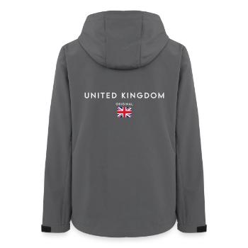 Flagge des Vereinigten Königreichs, britischer Stolz - Frauen Recycelte Softshelljacke von Stanley/Stella - Anthrazit - Hinten - AI Model Female 172 light (172cm)