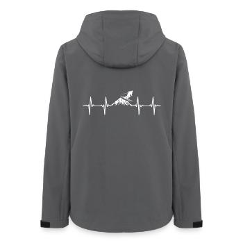 Skifahren Herzschlag Skifahrer Ski Skiurlaub  - Frauen Recycelte Softshelljacke von Stanley/Stella - Anthrazit - Hinten - AI Model Female 172 light (172cm)