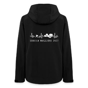 Futura Sorella Maggiore 2027 Annuncio Gravidaza - Frauen Recycelte Softshelljacke von Stanley/Stella - Schwarz - Hinten - AI Model Female 172 light (172cm)