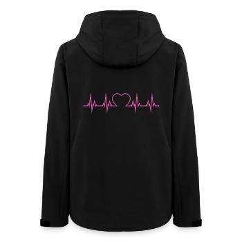 Battement de coeur Heart EKG Love pulsation rose - Veste softshell femme recyclée Stanley/Stella - noir - Dos - AI Model Female 172 light (172cm)