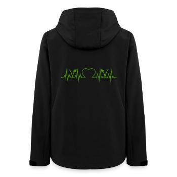 Vegan Vegetarisch Herzschlag  - Frauen Recycelte Softshelljacke von Stanley/Stella - Schwarz - Hinten - AI Model Female 172 light (172cm)