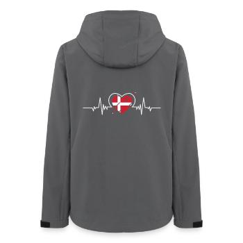Danemark Coeur Battement de cœur Drapeau Cadeau - Veste softshell femme recyclée Stanley/Stella - charbon - Dos - AI Model Female 172 light (172cm)
