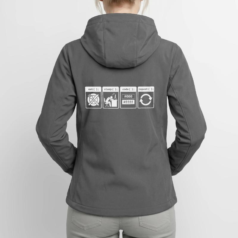 Eat Sleep Code Repeat – Coder Workflow Design Women’s Recycled Softshell Jacket by Stanley/Stella