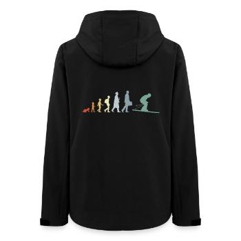 Evolution des Skisports - Frauen Recycelte Softshelljacke von Stanley/Stella - Schwarz - Hinten - AI Model Female 172 light (172cm)