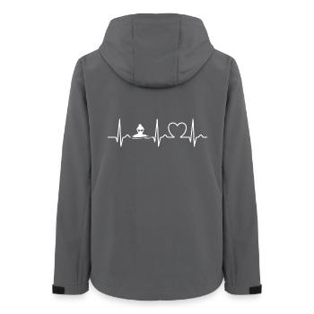 Herzkurve, Puls, Eisbaden, Eisbad, Herz - Frauen Recycelte Softshelljacke von Stanley/Stella - Anthrazit - Hinten - AI Model Female 172 light (172cm)