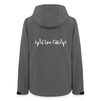 I love cat's heartbeat - Women’s Recycled Softshell Jacket by Stanley/Stella - anthracite - Back - AI Model Female 172 light (172cm)