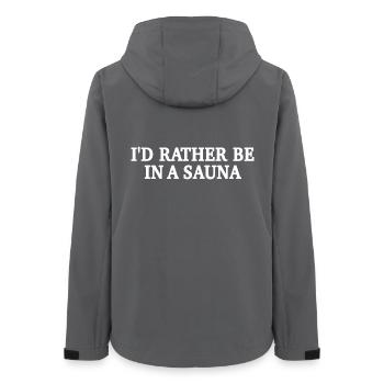 Rather In The Sauna - Sauna Saying - Women’s Recycled Softshell Jacket by Stanley/Stella - anthracite - Back - AI Model Female 172 light (172cm)