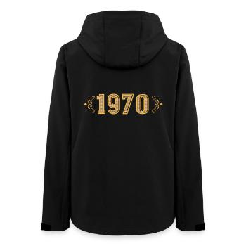 Legend since 1970 retro 1970's - Women’s Recycled Softshell Jacket by Stanley/Stella - black - Back - AI Model Female 172 light (172cm)