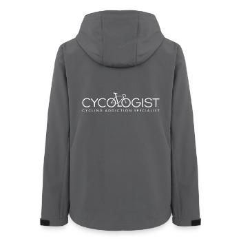 Cycologist. Cycling Addiction Specialist - Women’s Recycled Softshell Jacket by Stanley/Stella - anthracite - Back - AI Model Female 172 light (172cm)