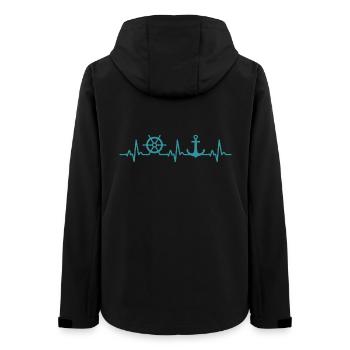 Boat Heartbeat Marine Captain - Women’s Recycled Softshell Jacket by Stanley/Stella - black - Back - AI Model Female 172 light (172cm)