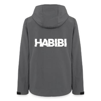 Habibi Schriftzug - Frauen Recycelte Softshelljacke von Stanley/Stella - Anthrazit - Hinten - AI Model Female 172 light (172cm)