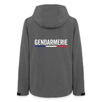 Gendarmerie France Emblème Détaillé - Veste softshell femme recyclée Stanley/Stella - charbon - Dos - AI Model Female 172 light (172cm)
