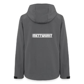 „Genussmittel“ Serie | Mettwurst - Frauen Recycelte Softshelljacke von Stanley/Stella - Anthrazit - Hinten - AI Model Female 172 light (172cm)